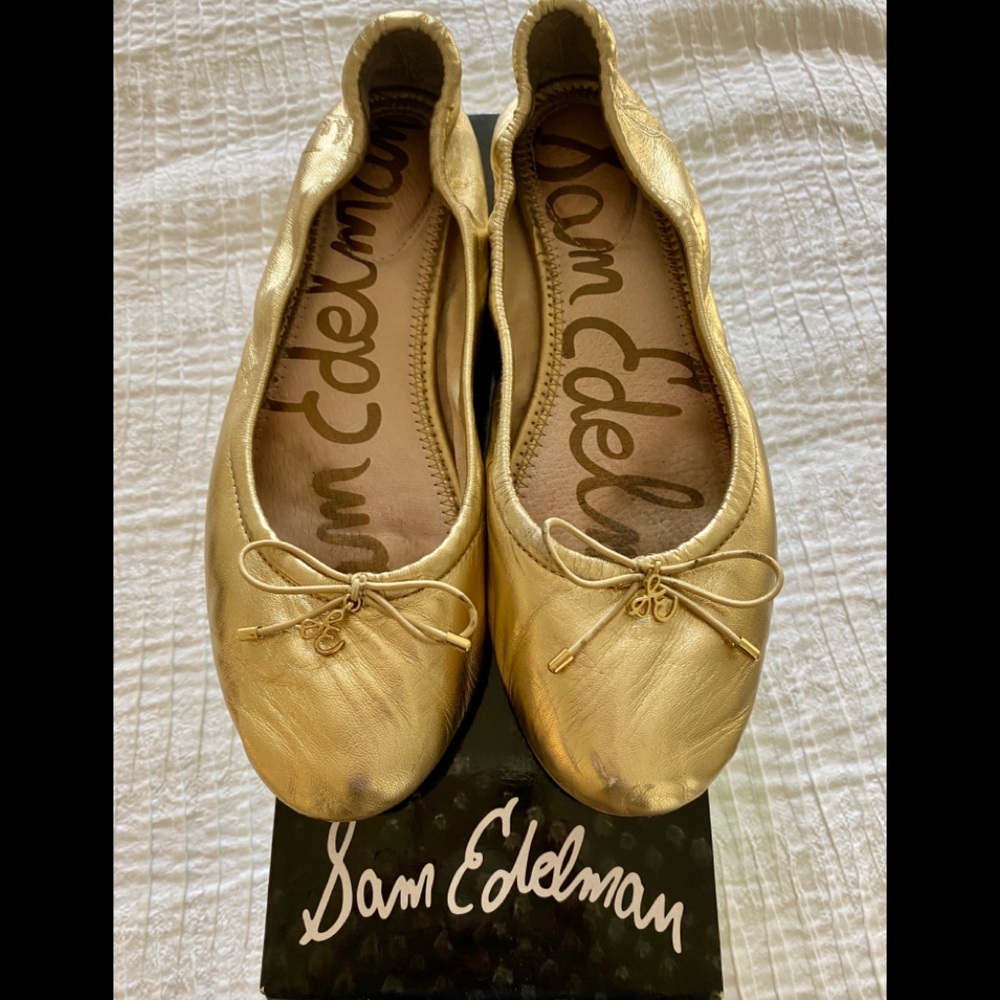 Sam Edelman gold ballet flats